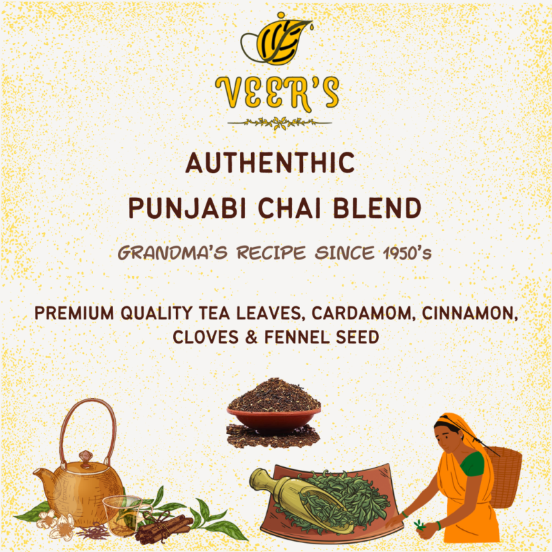 VEER’s Authentic Homemade Punjabi Chai Blend (200 grams)